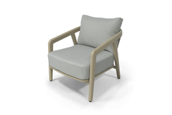 "Брюссель" лаунж-зона из искусственного ротанга, цвет серый, каркас под дерево (холодно-бежевый)