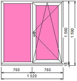 Пластиковое окно 1560 х 1520 ТермА Эко