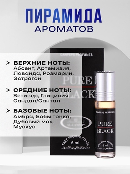 Духи масляные мужские Pure Black, 6 мл