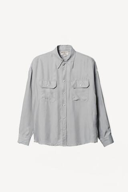 ZARA X WILLY CHAVARRIA СТРУЯЩАЯСЯ РУБАШКА ИЗ КУПРОВИСКОЗЫ, ВЫЦВЕТШИЙ СИНИЙ