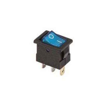 Выключатель клавишный 12В 15А (3с) ON-OFF синий с подсветкой Mini REXANT