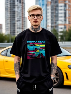 Футболка мужская y2k с принтом машиной