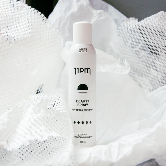 LAROS BEAUTY Сухой лак сильной фиксации 11PM Beauty spray , 335 ml