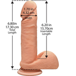 Телесный фаллоимитатор на присоске The D Perfect D 7  Vanilla - 17,78 см.