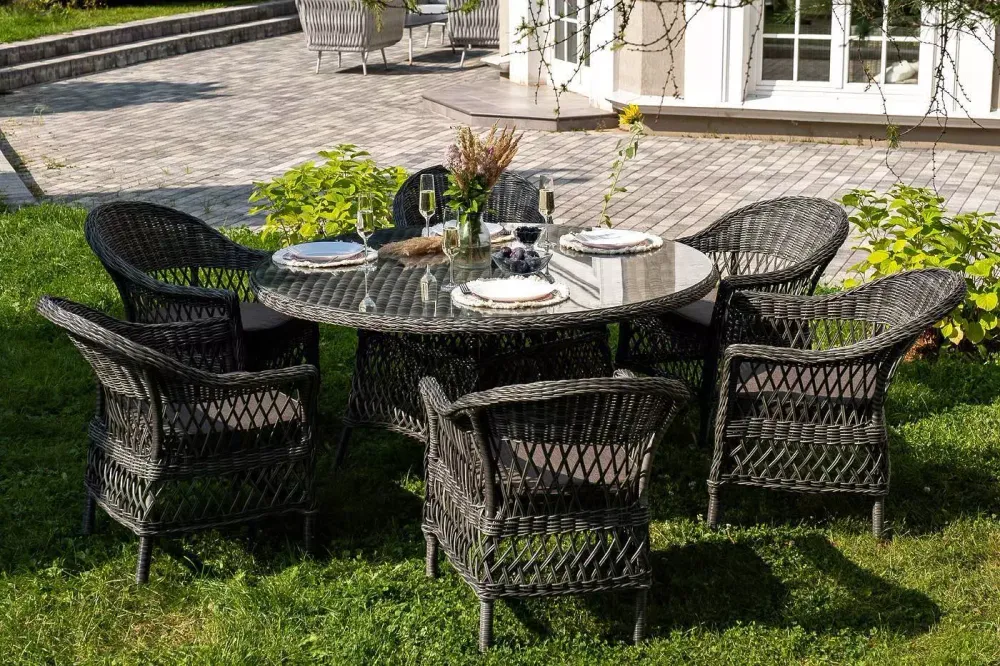 "Эспрессо–150 S" обеденная группа плетеная, цвет графит