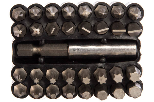 Биты Cr-V, с магнитным адаптером, в ударопрочном держателе, 33 предмета STAYER 26085-H33