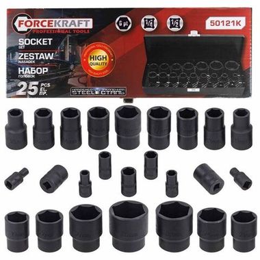 Головки 1/4'', 1/2'', набор 25пр