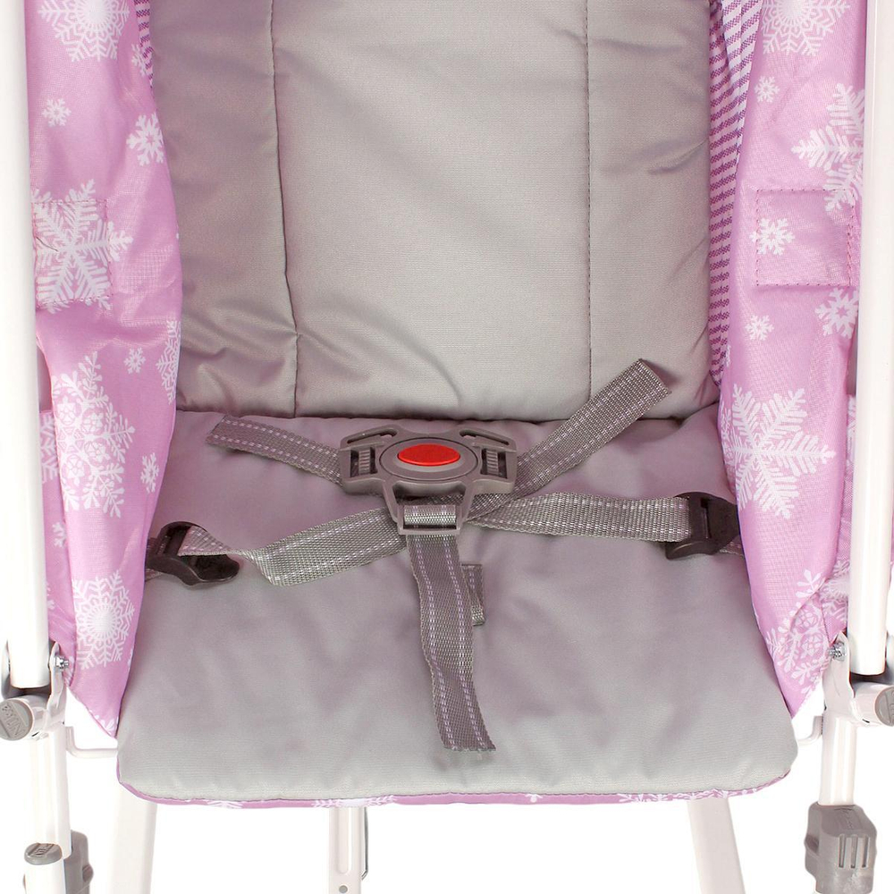 Санки-коляска "Наши Детки 3-1К" со снежинками на сиреневом