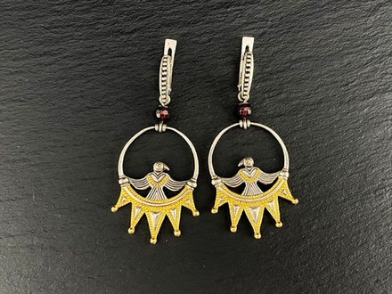 Серьги "Танцующие Птицы" с позолотой
