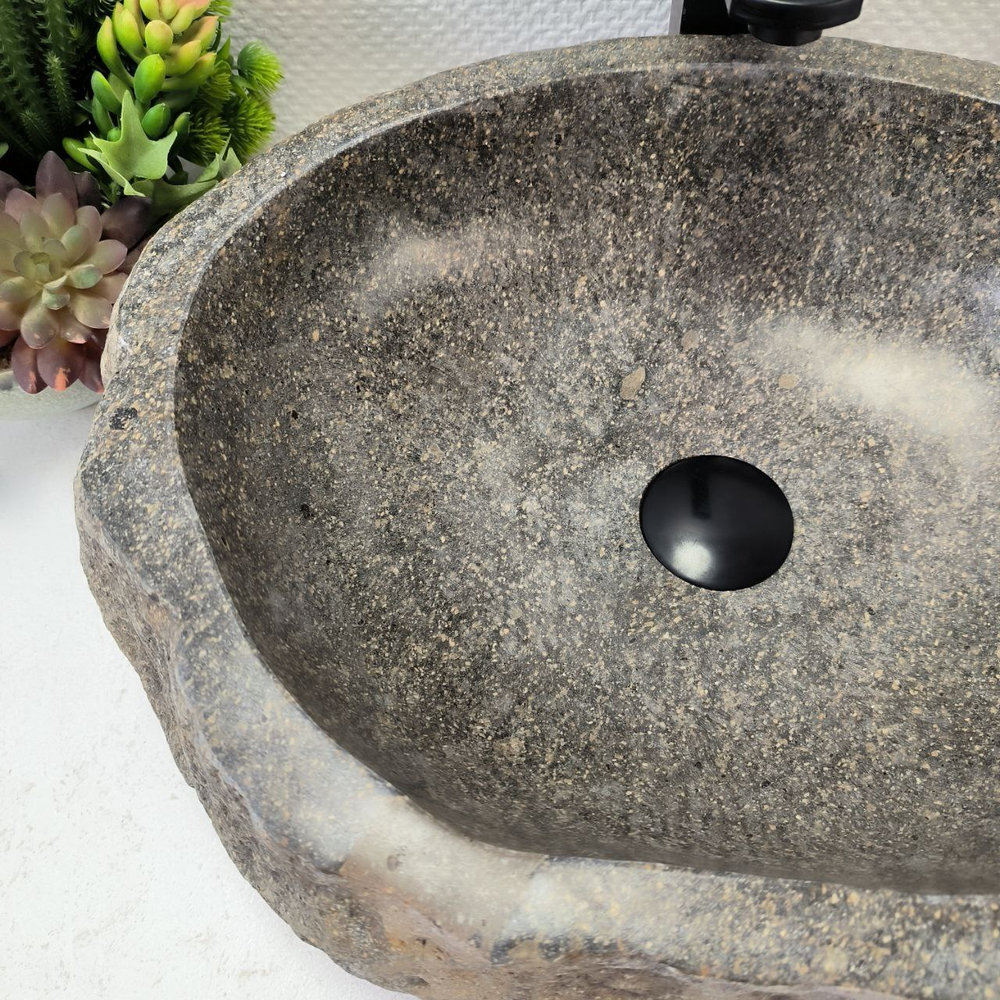 Раковина из речного камня RS-64120 (48*38*15) 0122