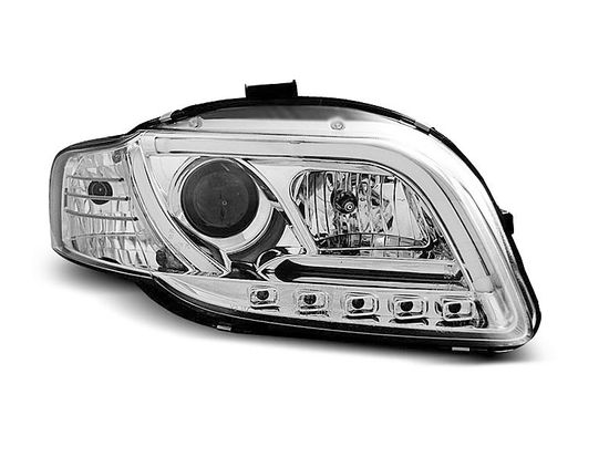 Передние фары Audi A4 B7 led tube lights chrome