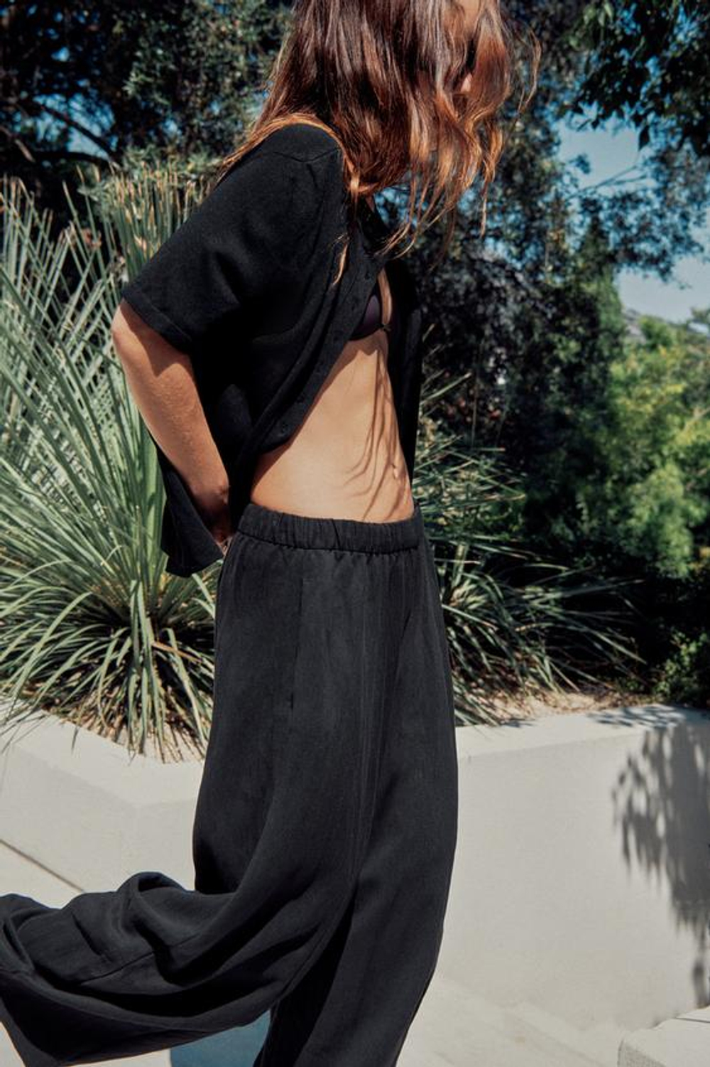 ZARA БРЮКИ BARREL — ZW COLLECTION, ЧЕРНЫЙ