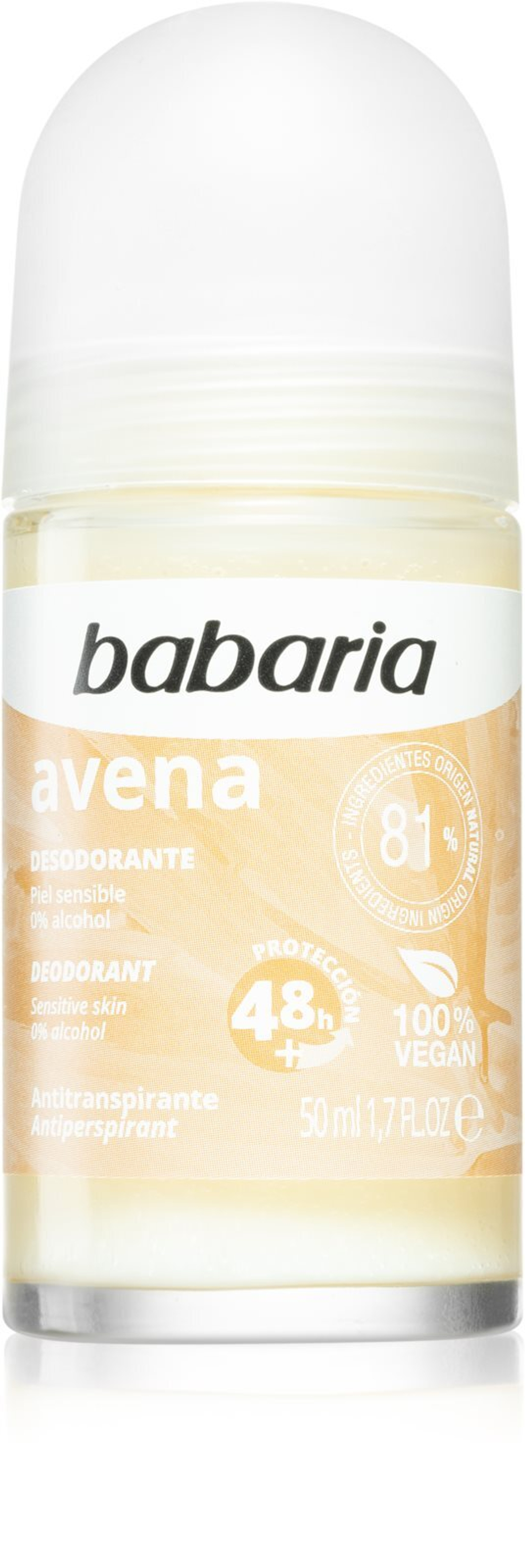 Babaria Deodorant Oat - шариковый антиперспирант для чувствительной кожи /   50  ml  / GTIN 8410412280167