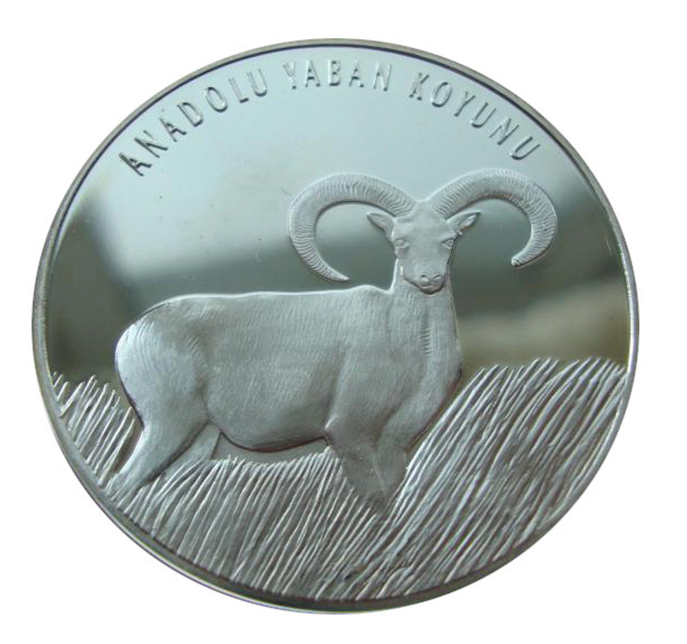 Турция 20 лир 2005 Закавказский горный баран СЕРЕБРО
