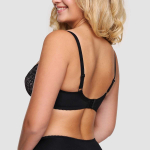 Лёгкий бюстгальтер-балконет с мягкой чашкой на каркасах (Размер: 80C) (Цвет: черный с бежевым)