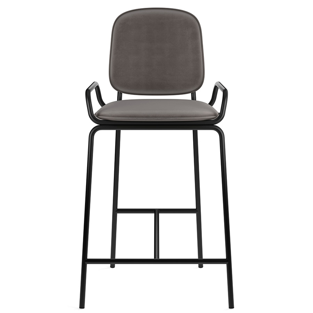 Стул полубарный LATITUDE Ror, 2 Frame, велюр, черный/серый