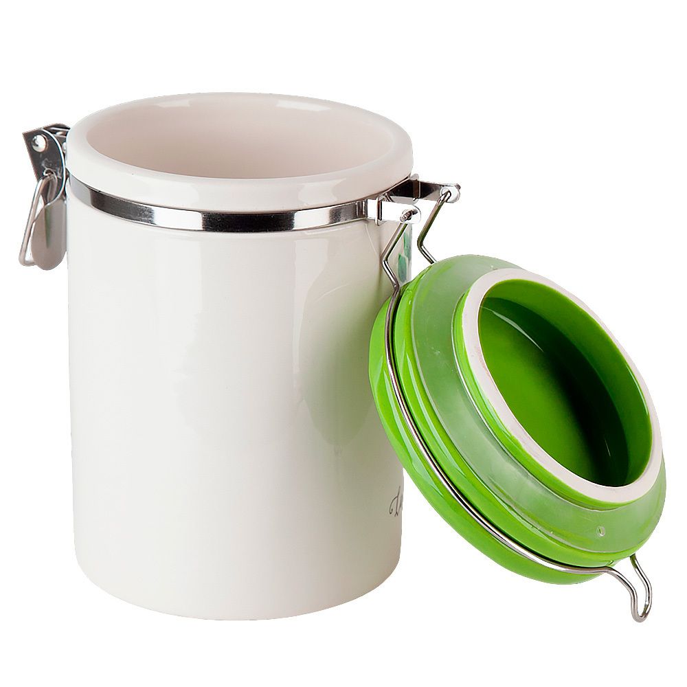 Банка для сыпучих продуктов (клипс) " " 14*10*15см. v=630мл. (керамика)