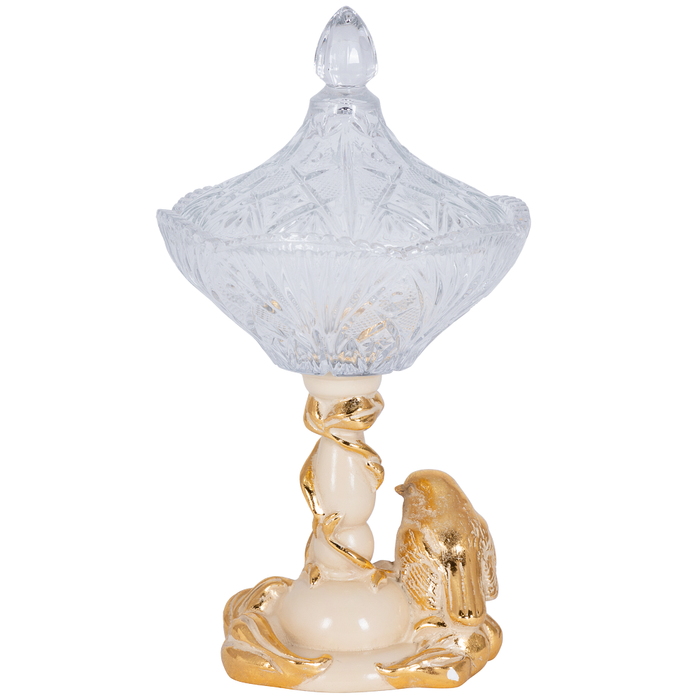 Сахарница стеклянная с крышкой Зарничка Свитти Айвори