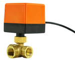 Brass ball 3-way valve Threaded NPT/BSP T-type standard port Elephant RP.BRASS.120.MM 232 PSI with electric actuated 110VAC without limit switches