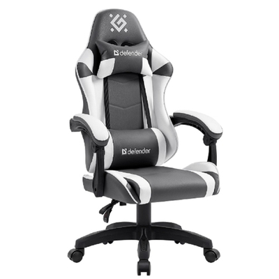 Кресло офисное Игровое кресло Fortune Серый/белый,класс 4,PU DEFENDER