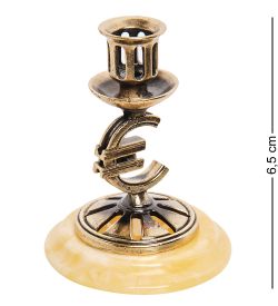 Народные промыслы AM-3274/1 Подсвечник «Евро» (латунь, янтарь)