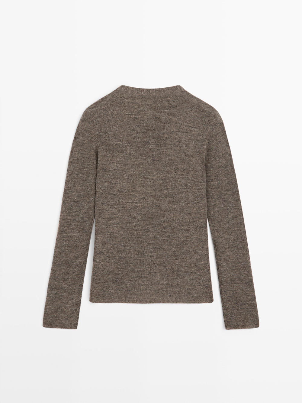 Massimo Dutti Кардиган из смесовой шерсти с V-образным вырезом, норка