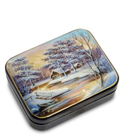 Народные промыслы ШК-55/ 89 Шкатулка «Зимний пейзаж» Белова