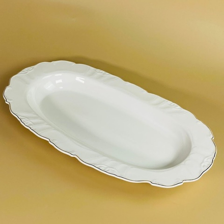 Lenardi 109-267 Овальное блюдо 46см КРОКУС ЗОЛОТО в под.уп.(х6)Фарфор