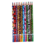 Карандаши цветные "Зоопарк" 6-гранные12 цветов, животный принт на корпусе