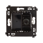 Розетка TV одиночная в стену, "Avanti", "Черный квадрат"