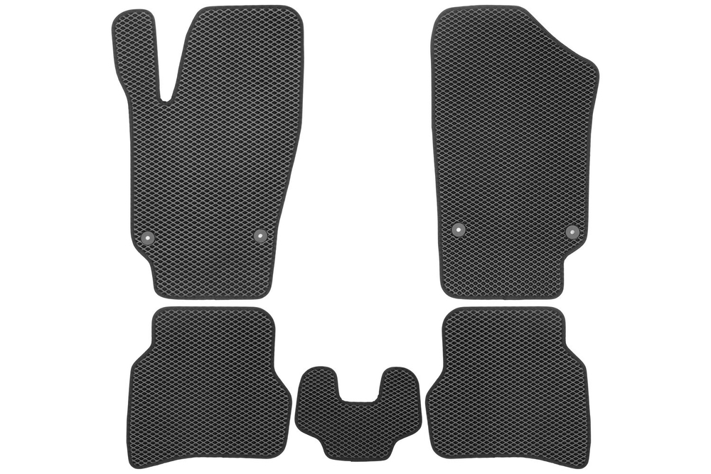 Коврики в салон EVA для для VOLKSWAGEN Polo V, Vr, 2009-2020 (черная окантовка), 5шт. арт.EVA.B.0505102822110K