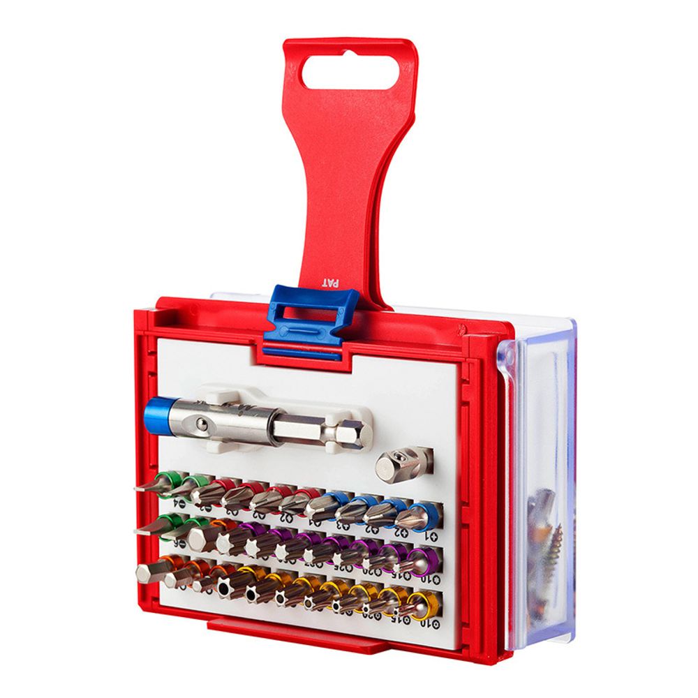 МАСТАК (058-10032C) Набор вставок (бит) 1/4", TORX, HEX, Pozidriv, Phillips, Slotted, 32 предмета