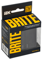 BRITE Выключатель 2-клавишный с индикацией для отелей 10А ВС10-2-9-БрЧ черный IEK