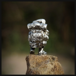 Бусина "Сталкер" для темляков или браслетов , мельхиор