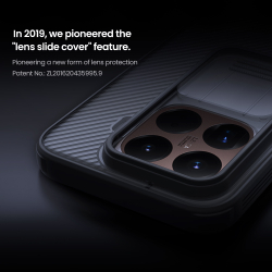 Чехол тонированный с защитной шторкой для камеры на Xiaomi 15T Pro, серия CamShield Pro Case (Transparent black) от Nillkin