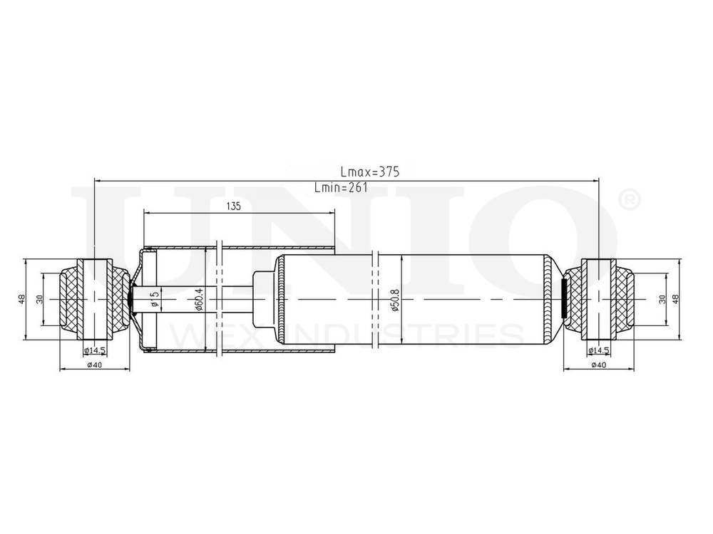 Амортизатор газовый задней подвески UNIO SAB-10566