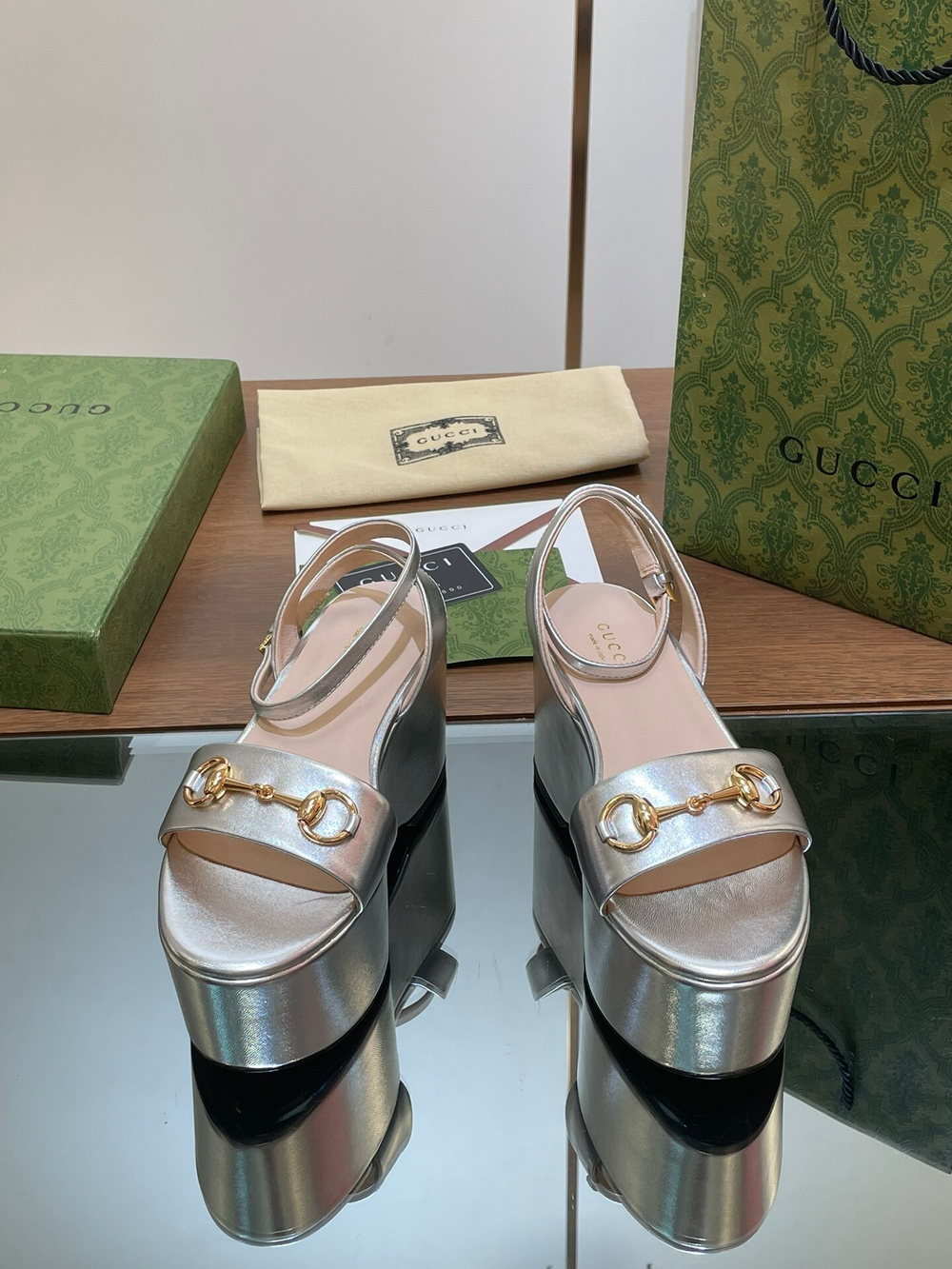 Gucci Horsebit Flatform Sandal