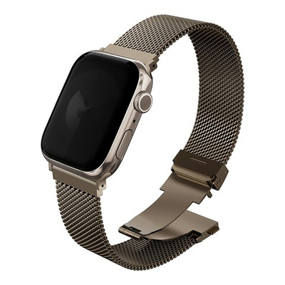 Uniq для Apple Watch 42/41/40 mm ремешок Dante PRO Strap Mesh Steel Ember Gold