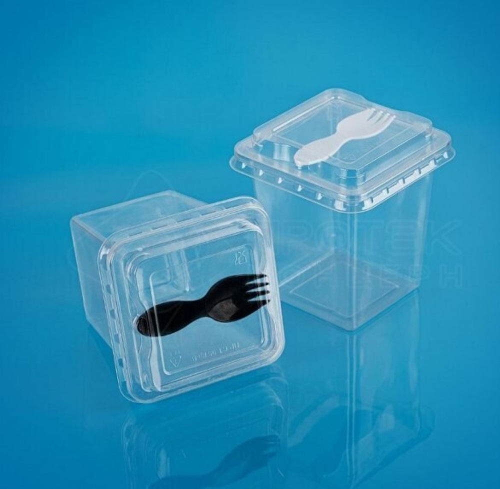 Комплект стаканчиков с вилочкой и крышкой 12 шт