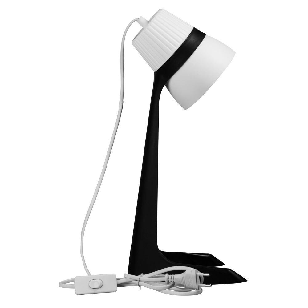 ULO-K22 D-E14-A BLACK-WHITE Светильник настольный. 40W. Цоколь E14. Механический выключатель. Черный с белым. ТМ Uniel