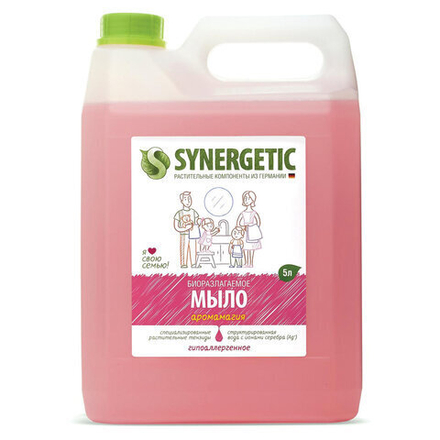 Мыло жидкое 5 л SYNERGETIC, "Аромамагия" гипоаллергенное, биоразлагаемое, ЭКО