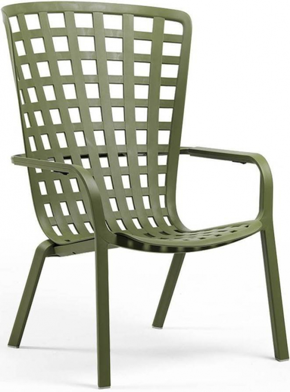 Лаунж-кресло пластиковое с подушкой Nardi Folio, агава, зеленый