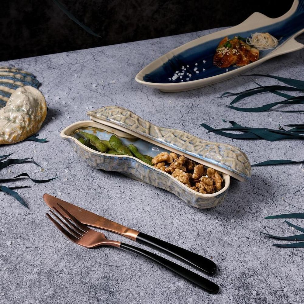 Блюдо для подачи 22,7*6,5 см h7,5/4,2 см 195 мл Groundnut Northern Blue Frutti di Mare P.L. [1]