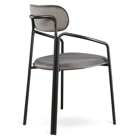 Стул ror, round, велюр, черный/серый