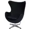Кресло Egg, натуральная кожа черная