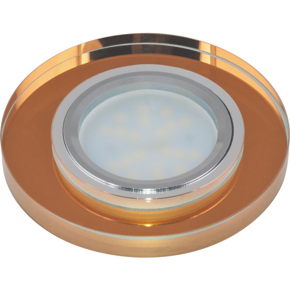 DLS-P106 GU5.3 CHROME/BRONZE Светильник декоративный встраиваемый ТМ Fametto, серия Peonia. Без лампы, цоколь GU5.3. Основание металл, цвет хром.