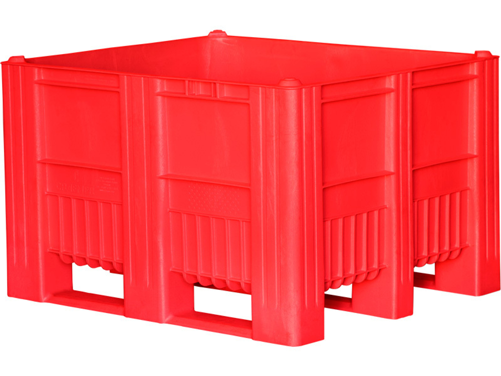 BoxPallet 1200x1000x740 мм сплошной на полозьях, арт. C-Box 1210 S (740) красный, код: 20441