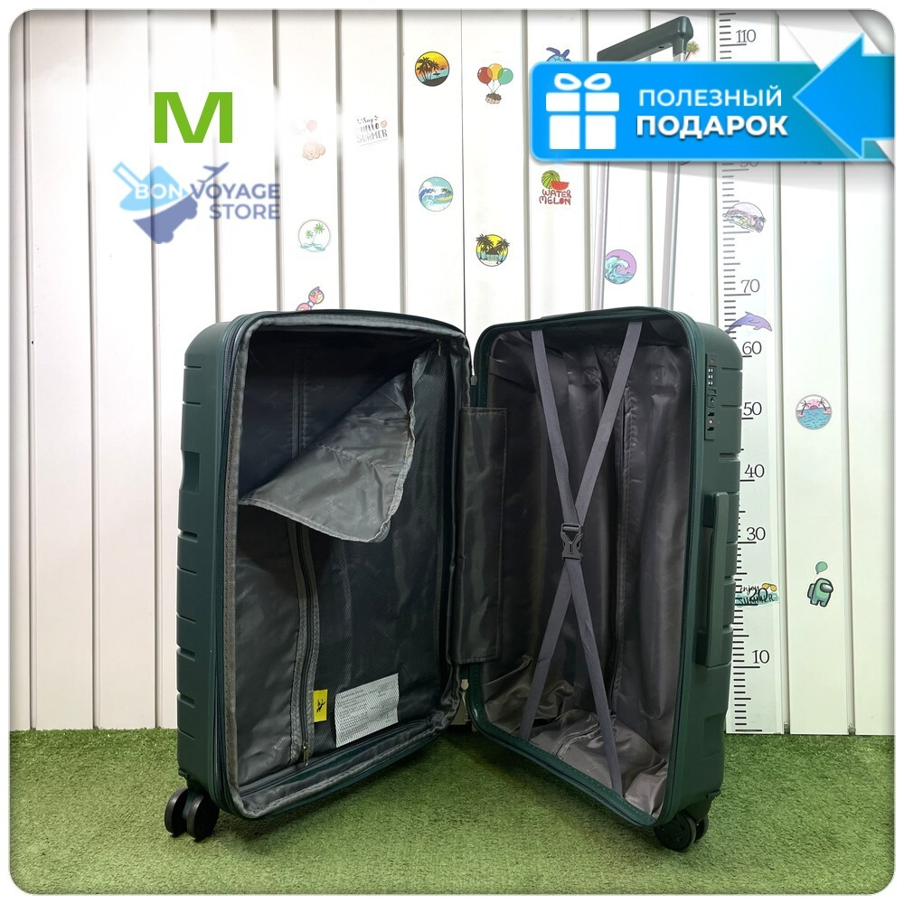 Средний чемодан Impreza Line, Темно-зеленый, M+