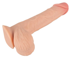 Телесный фаллоимитатор с подвижной кожей - 18,7 см.