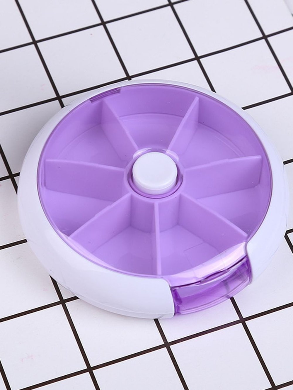 Таблетница маленькая круглая фиолетовая (М11-027)